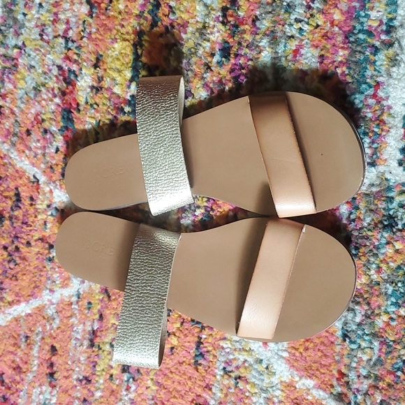 J. Crew Shoes - J. Crew flat leather slides/sandals